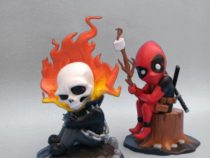 Ghost Rider vs Deapool Chibi 3D 打印模型