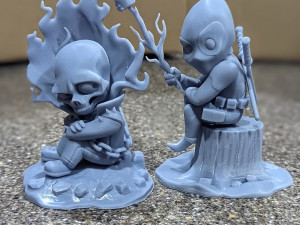 Ghost Rider vs Deapool Chibi 3D 打印模型