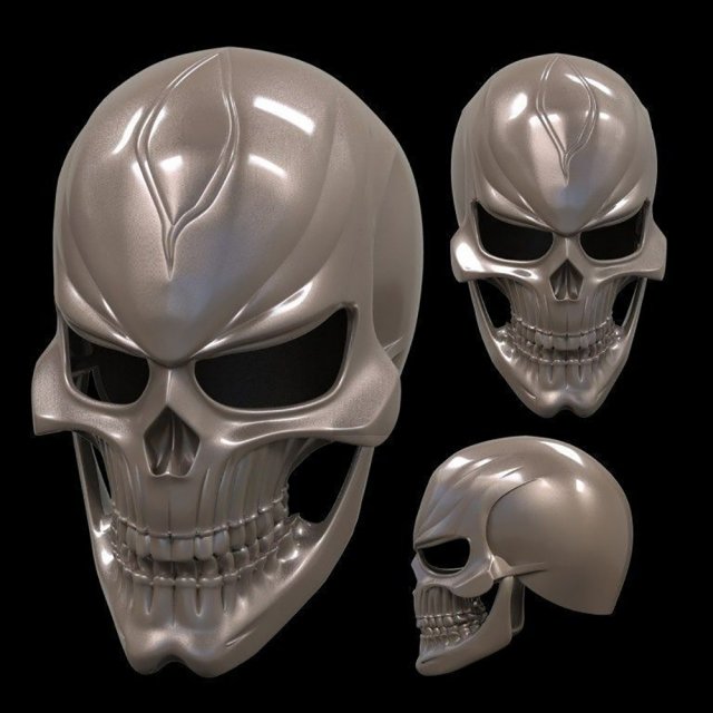 Ghost Rider Helmet Modèles 3D en vedette .c4d .max .obj .3ds .fbx .stl .blend 