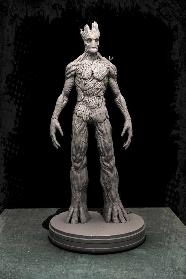 Adult Groot 3D Принт Модель .c4d .max .obj .3ds .fbx .stl .blend 