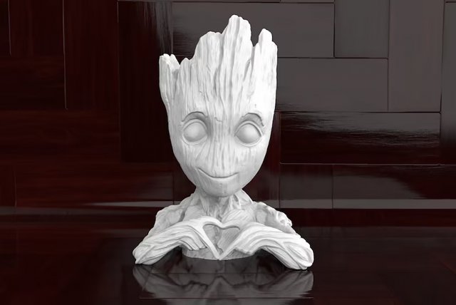 Baby Groot Heart Modello di stampa 3D .c4d .max .obj .3ds .fbx .stl .blend 