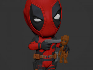 Deadpool vs Groot 3Dプリントモデル