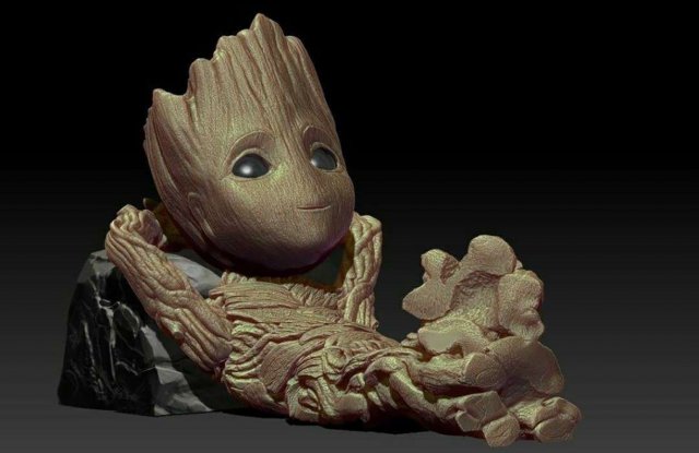 Teen Groot 3D Принт Модель .c4d .max .obj .3ds .fbx .stl .blend 