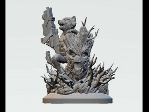 Rocket and Groot 3Dプリントモデル