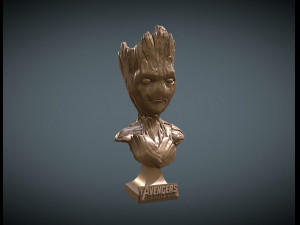 Teen Groot Bust 3D-printmodel