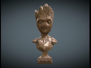 Teen Groot Bust 3D 프린트 모델