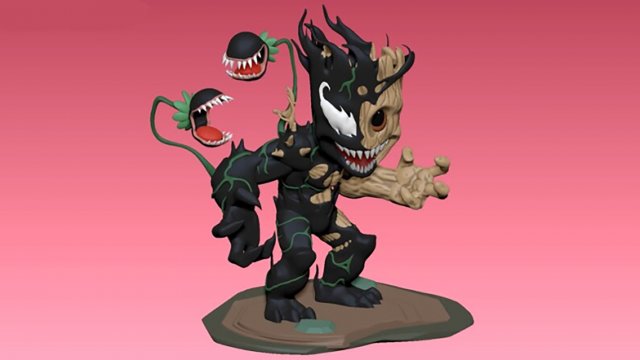 Venom Groot 3D Принт Модель .c4d .max .obj .3ds .fbx .stl .blend