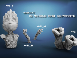 Rocket and Groot Diorama 3Dプリントモデル
