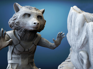 Rocket and Groot Diorama 3Dプリントモデル
