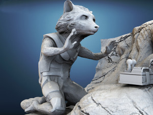 Rocket and Groot Diorama 3Dプリントモデル