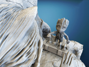 Rocket and Groot Diorama 3Dプリントモデル