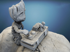 Rocket and Groot Diorama 3Dプリントモデル