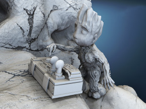 Rocket and Groot Diorama 3Dプリントモデル