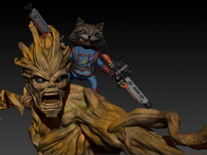 Rocket and Groot 3D 打印模型