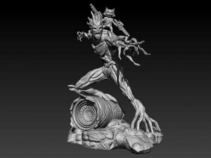 Rocket and Groot 3D 打印模型