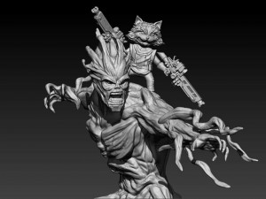 Rocket and Groot 3D 打印模型