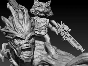 Rocket and Groot 3D 打印模型