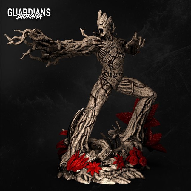 Groot Statues 3D-printmodel .c4d .max .obj .3ds .fbx .stl .blend 