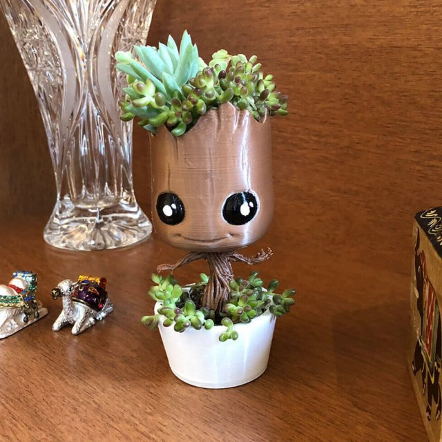 Groot Baby Cartoon Pot 3D प्रिंट मॉडल .c4d .max .obj .3ds .fbx .stl .blend 