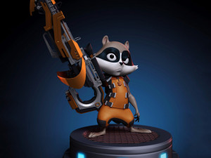 Little Rocket Raccoon 3D Print Model