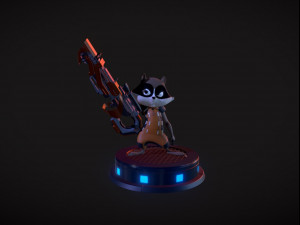 Little Rocket Raccoon Modello di stampa 3D