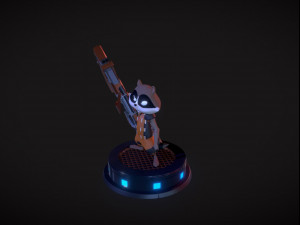 Little Rocket Raccoon Modello di stampa 3D
