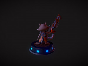 Little Rocket Raccoon Modello di stampa 3D