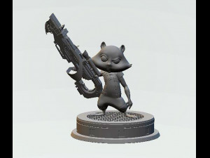 Little Rocket Raccoon Modello di stampa 3D