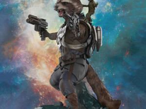 Rocket Raccoon and Groot 3D 프린트 모델