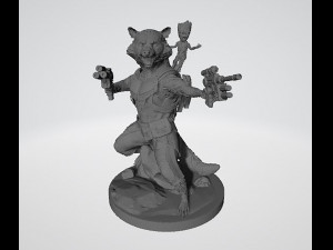 Rocket Raccoon and Groot 3D 프린트 모델