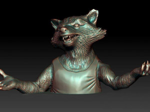 Rocket Raccoon Bust Modèles 3D en vedette