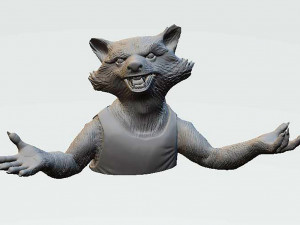Rocket Raccoon Bust Modèles 3D en vedette