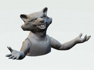 Rocket Raccoon Bust Modèles 3D en vedette
