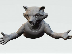 Rocket Raccoon Bust Modèles 3D en vedette