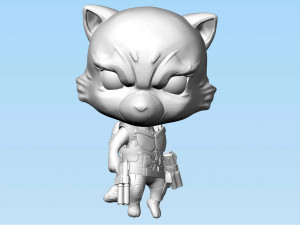 Rocket Raccoon Chibi 3Dプリントモデル