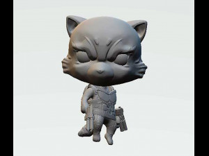 Rocket Raccoon Chibi 3D 打印模型