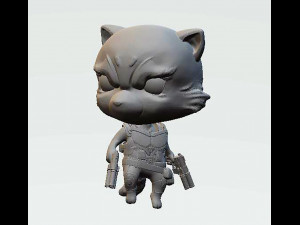 Rocket Raccoon Chibi 3D 打印模型