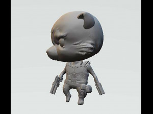 Rocket Raccoon Chibi 3D 打印模型