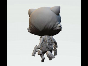 Rocket Raccoon Chibi 3D 打印模型