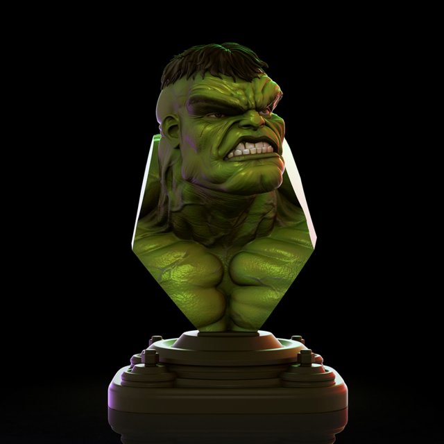 Hulk Bust 3D Print Model .c4d .max .obj .3ds .fbx .stl .blend 