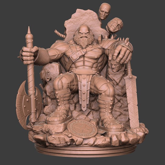 Hulk On Throne 3D Принт Модель .c4d .max .obj .3ds .fbx .stl .blend 