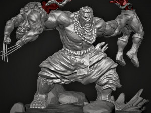 Hulk vs Wolverine 3D 打印模型