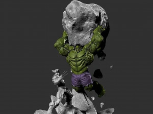 Hulk vs Wolverine Diorama 3D 打印模型