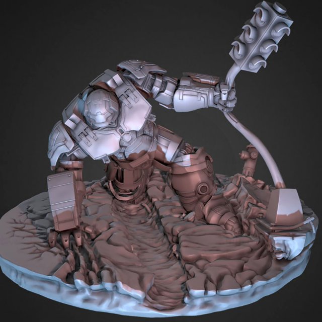 Hulkbuster 3D-printmodel .c4d .max .obj .3ds .fbx .stl .blend 