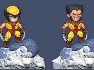 Wolverine vs Wendigo Chibi Modelo de Impressão 3D
