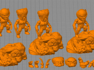Wolverine vs Wendigo Chibi 3D 프린트 모델