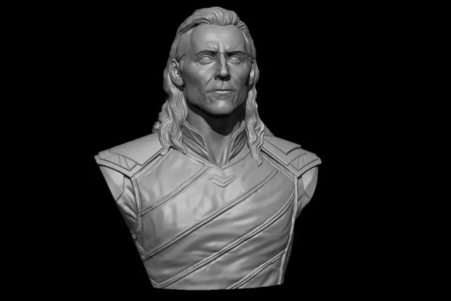 Loki Bust Model Cetak 3D .c4d .max .obj .3ds .fbx .stl .blend 
