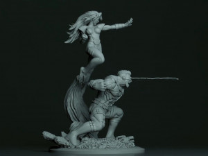 Cyclops and Jean Grey 3D Print Model