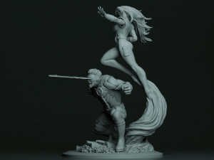 Cyclops and Jean Grey 3D Print Model