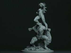 Cyclops and Jean Grey 3D Print Model